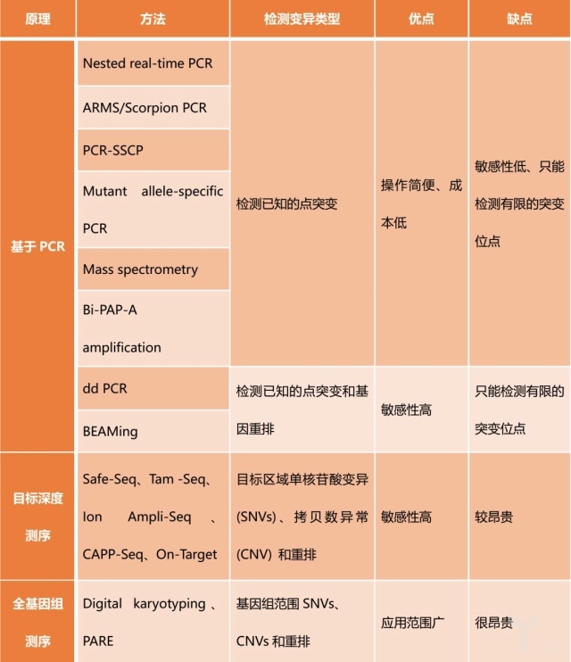 说明: 从三种检测对象，看液态活检助力反映肿瘤基因图谱